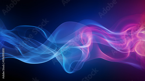 Elegant Smoke Waves: Abstract Orange and Gray Flow on Black Background