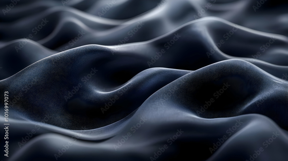 Obraz premium Abstract Dark Blue Wavy 3D Background