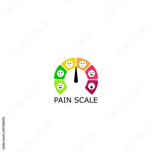 Pain scale color icon isolated on white background