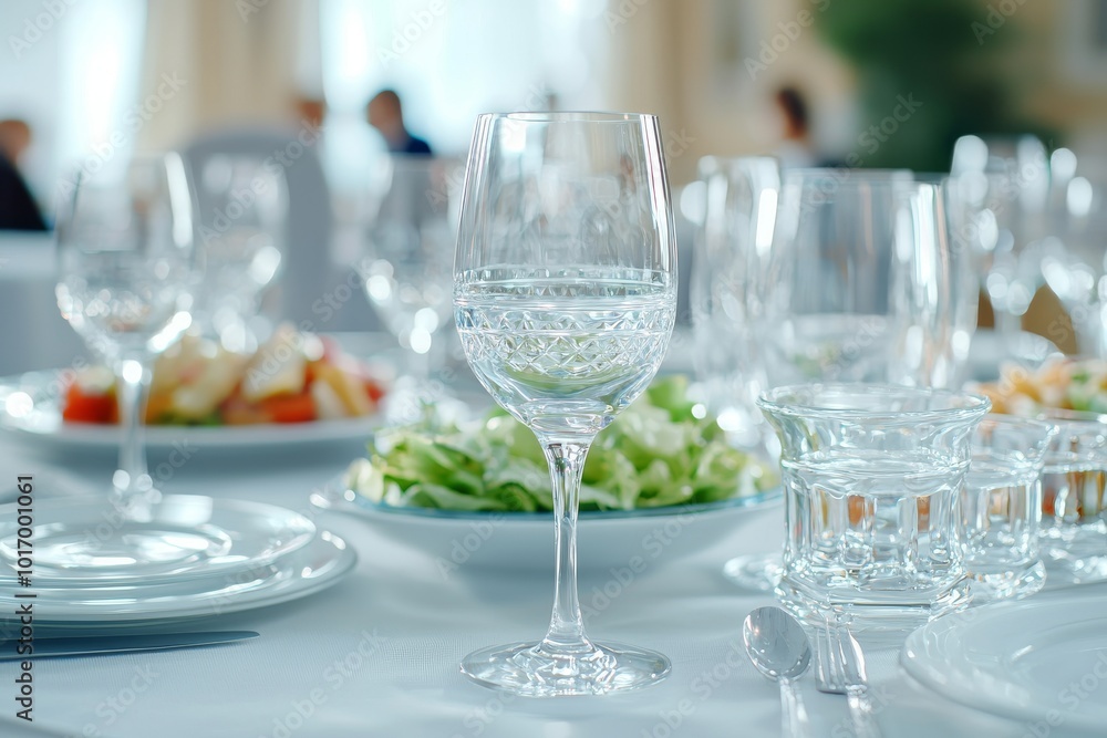 Background of catering banquet table with silhouettes of business people Background of catering banquet table with silhouettes of business people