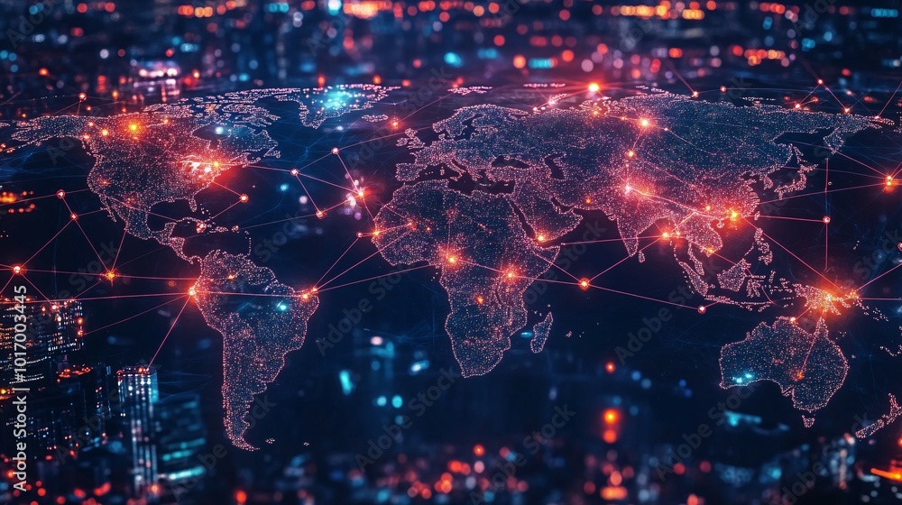 A Digital Map of the World with Interconnected Nodes A Digital Map of the World with Interconnected Nodes