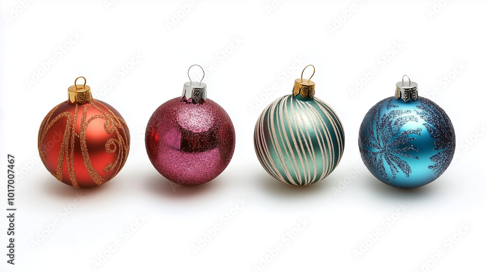 Different Christmas balls on a white background. Different Christmas balls on a white background.