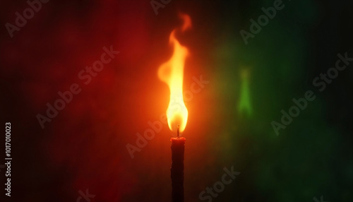 Glowing candle flame with ethereal colors creating a mystical atmosphere