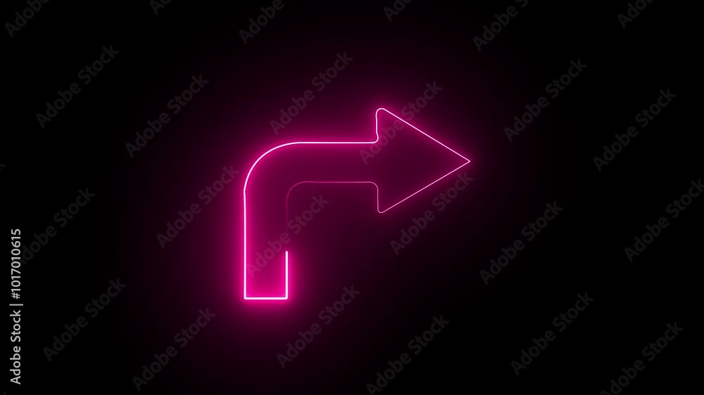 Direction Arrows Glowing neon Line Animation in pink. Isolated street information sign. Direction sign. Direction Arrows Glowing neon Line Animation in pink. Isolated street information sign. Direction sign.