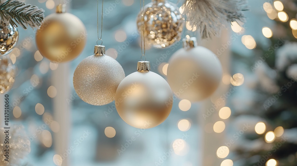A simple collection of hanging Christmas ornaments in soft pastel shades. AI generated image A simple collection of hanging Christmas ornaments in soft pastel shades. AI generated image