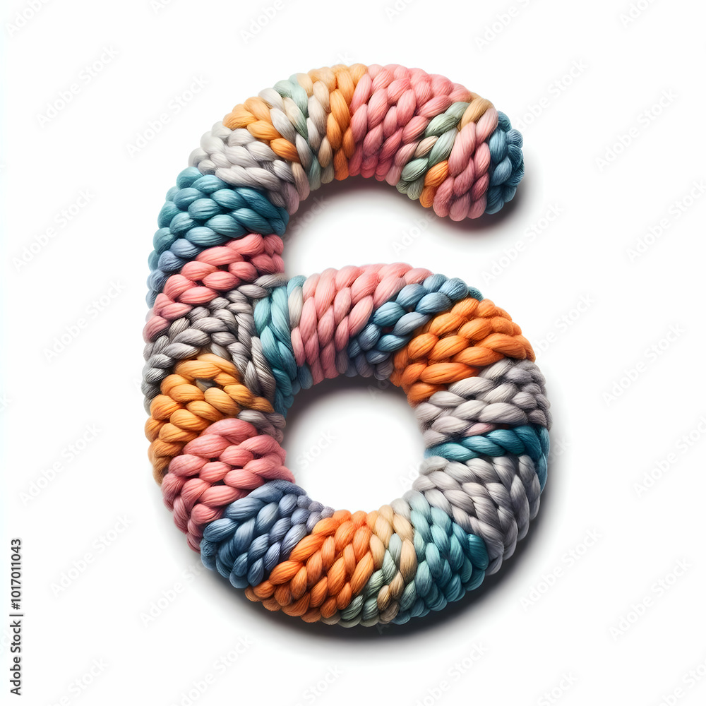 number 6 Crochet isolated on white background number 6 Crochet isolated on white background