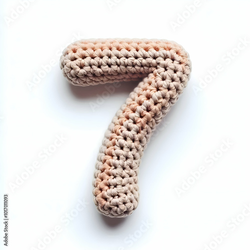 number 7 Crochet isolated on white background photo