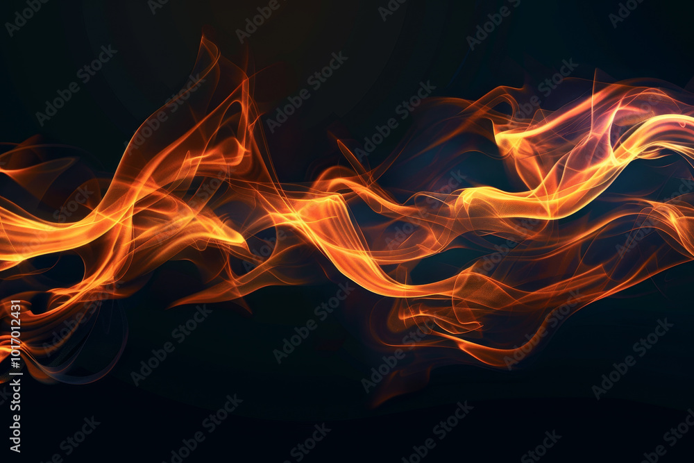 Fototapeta premium A long, curving flame of fire with a dark background
