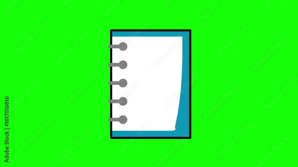 Looping animation of notes, notebook, paper for memo or writing a note Looping animation of notes, notebook, paper for memo or writing a note