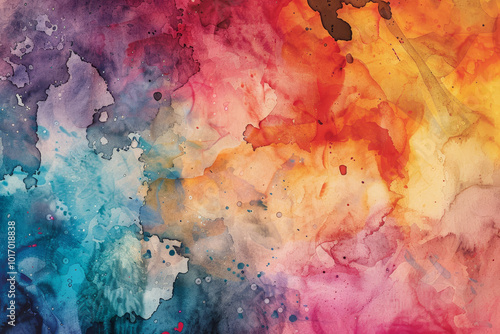 A colorful painting with splatters of paint that creates a sense of chaos