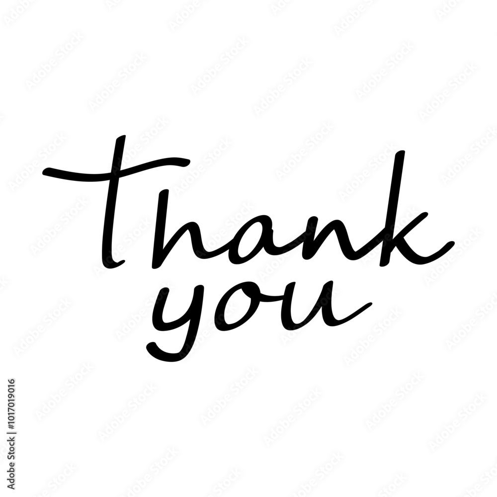 Fototapeta premium Thank you. Hand drawn typography poster. T shirt hand lettered calligraphic design. Inspirational vector typography. vector illustration