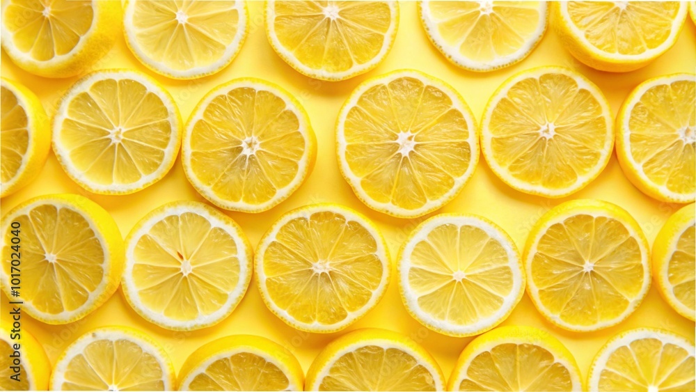 lemon slices on a vibrant yellow background lemon slices on a vibrant yellow background