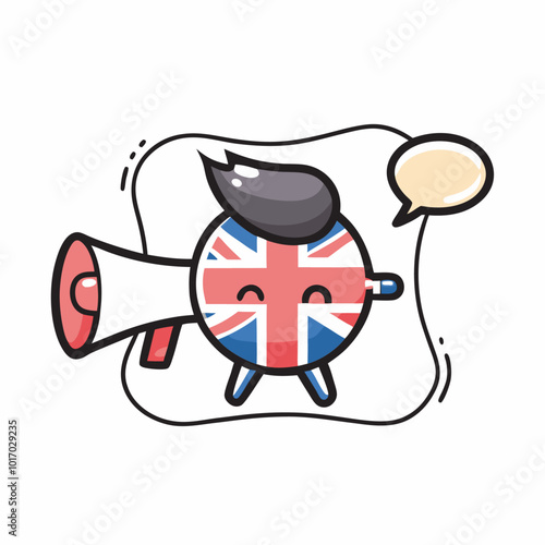 United kingdom flag badge, cute style design (9)