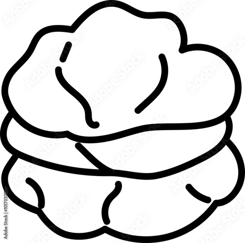 cream puff sweet dessert outline coloring
