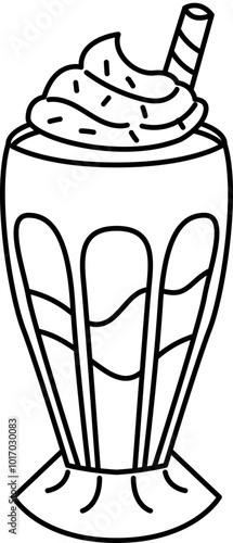 milkshake sweet dessert outline coloring