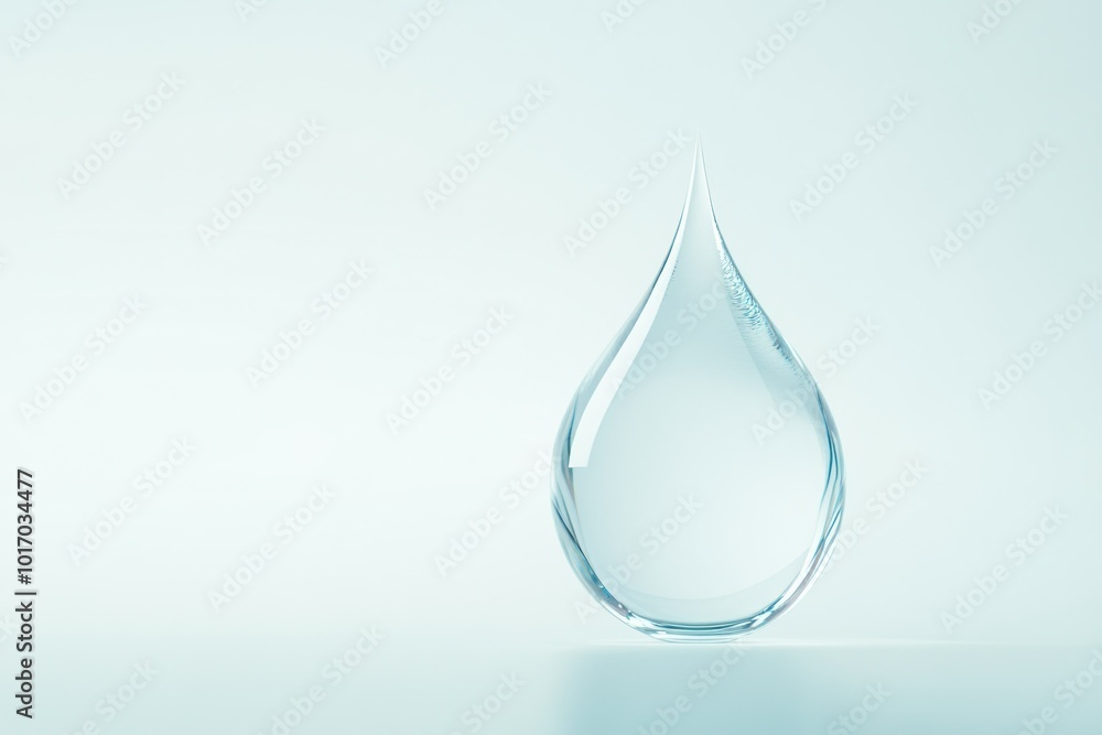 Clear Water Drop on White Background Clear Water Drop on White Background