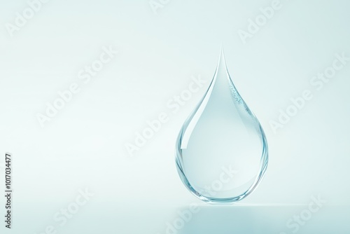 Clear Water Drop on White Background