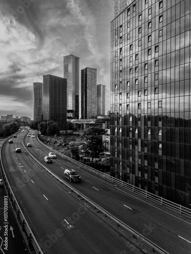 Motorway in downtown Manchester