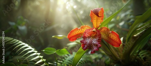 Orchid in Lush Jungle photo