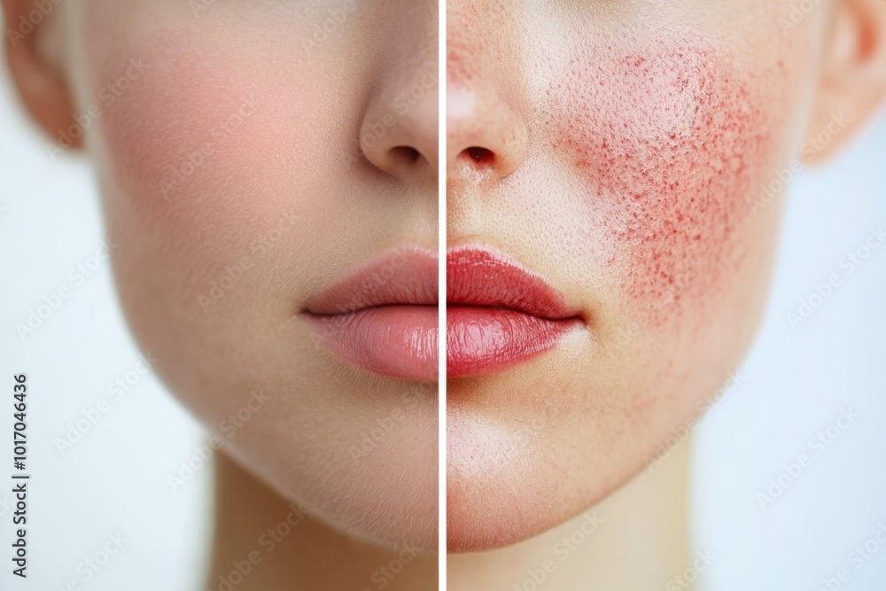 Obraz premium Healthy Skin Comparison: Before and After