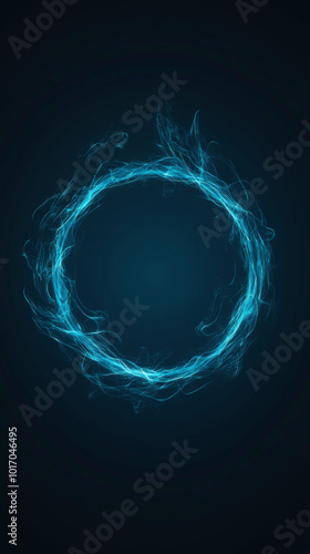 Abstract blue glowing ring on a dark background.