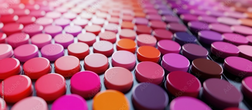 array of lipstick color palettes, with each shade neatly swatched on a clean, smooth surface array of lipstick color palettes, with each shade neatly swatched on a clean, smooth surface