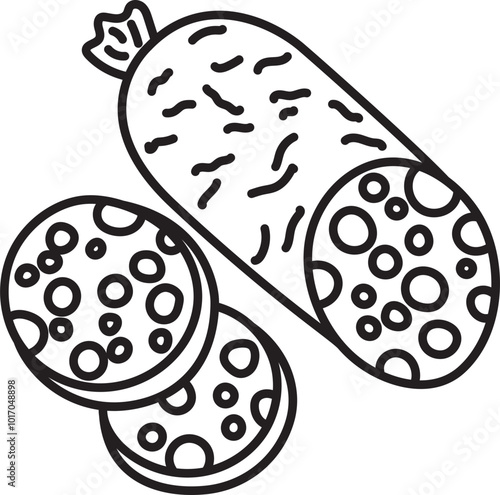 salami meat fresh food grocery butcher clipart