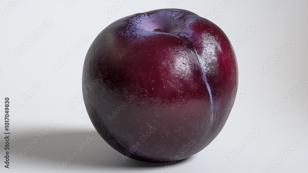 Obraz premium Macro shot of a vibrant red apple covered in water droplets, showcasing its freshness, texture, and natural appeal.