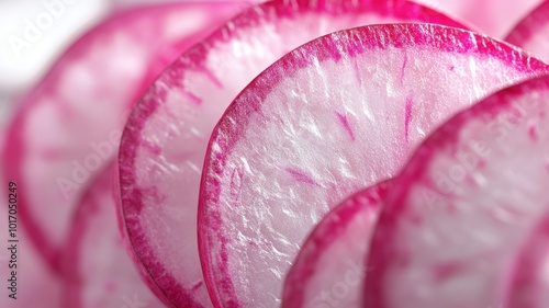 Macro shot of fresh, sliced...