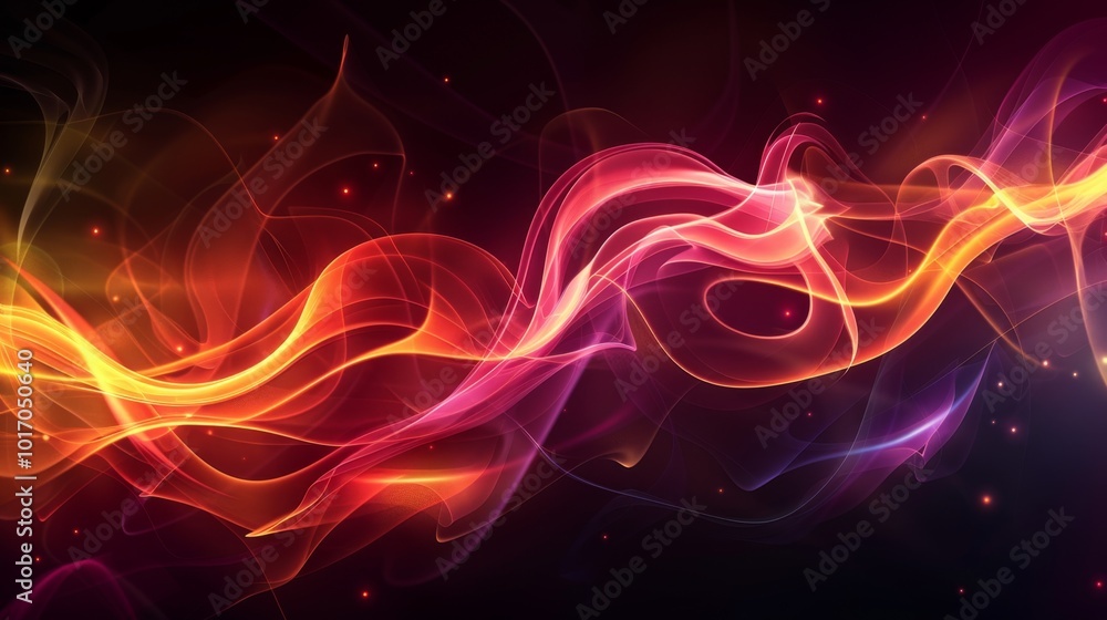 Obraz premium Colorful Abstract Smoke Swirls in Motion with Vibrant Gradient Lighting and Ethereal Energy Flow