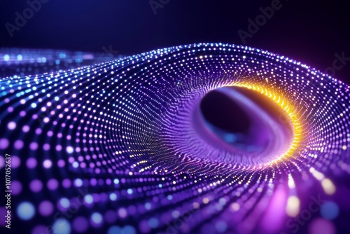 Abstract Digital tunnel background , for advanced technologies, quantum computing, communication networks, data flow transmission visualization, and complex information processing systems.
