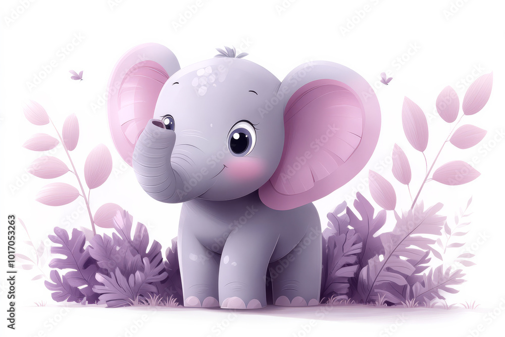 Cheerful Elephant Cartoon Illustration for Kids Cheerful Elephant Cartoon Illustration for Kids
