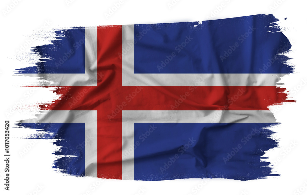 Flag of Iceland with fabric texture