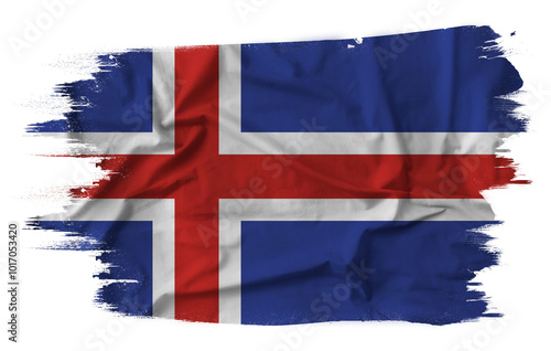 Flag of Iceland with fabric texture