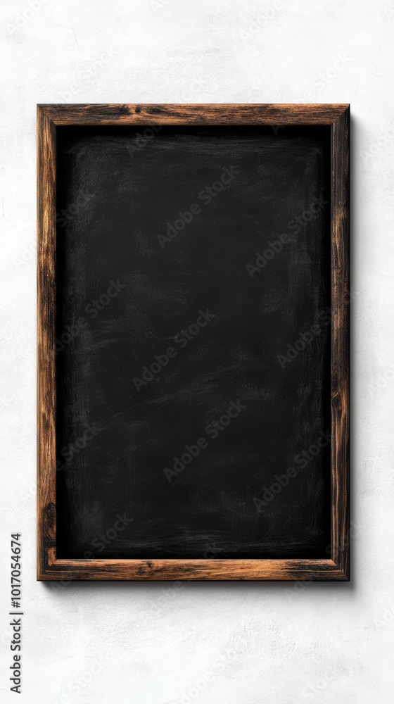 Fototapeta premium Blank chalkboard with wooden frame ready for your message.