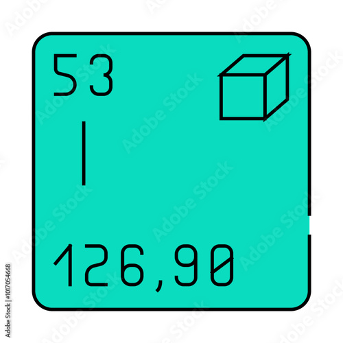 iodine chemical element line icon vector. iodine chemical element sign. isolated symbol illustration