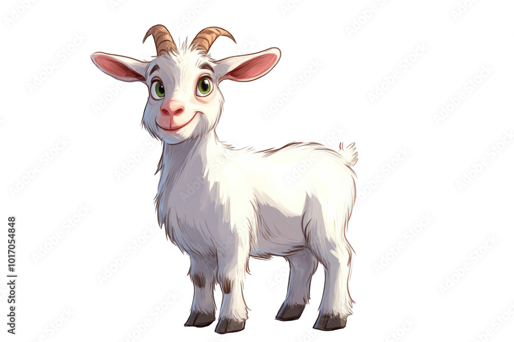 Adorable Goat Cartoon on Transparent Background Adorable Goat Cartoon on Transparent Background