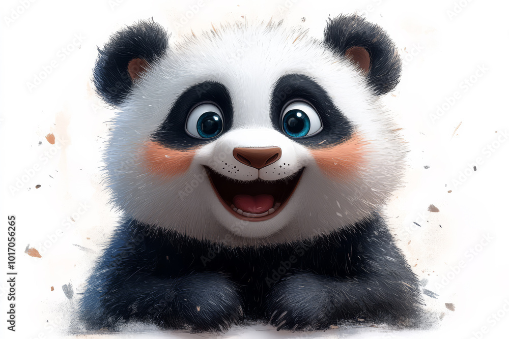Smiling Panda Cartoon for Zoo-Themed Designs Smiling Panda Cartoon for Zoo-Themed Designs