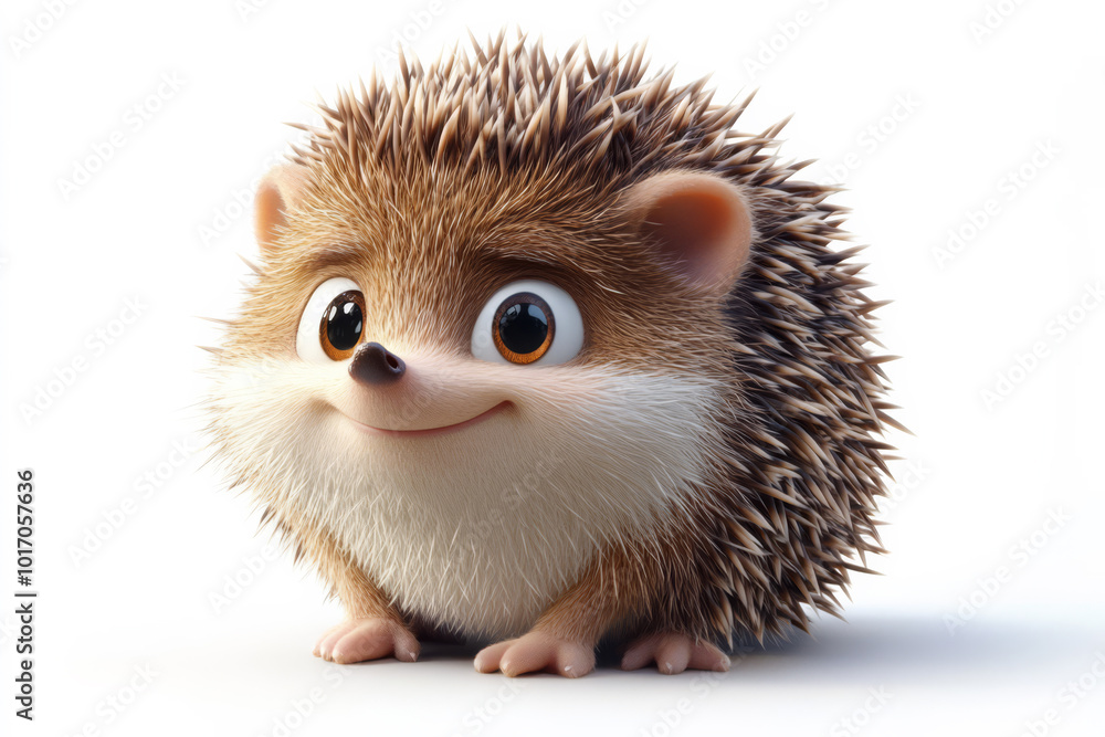 Fototapeta premium Friendly Cartoon Hedgehog Perfect for Children's Designs