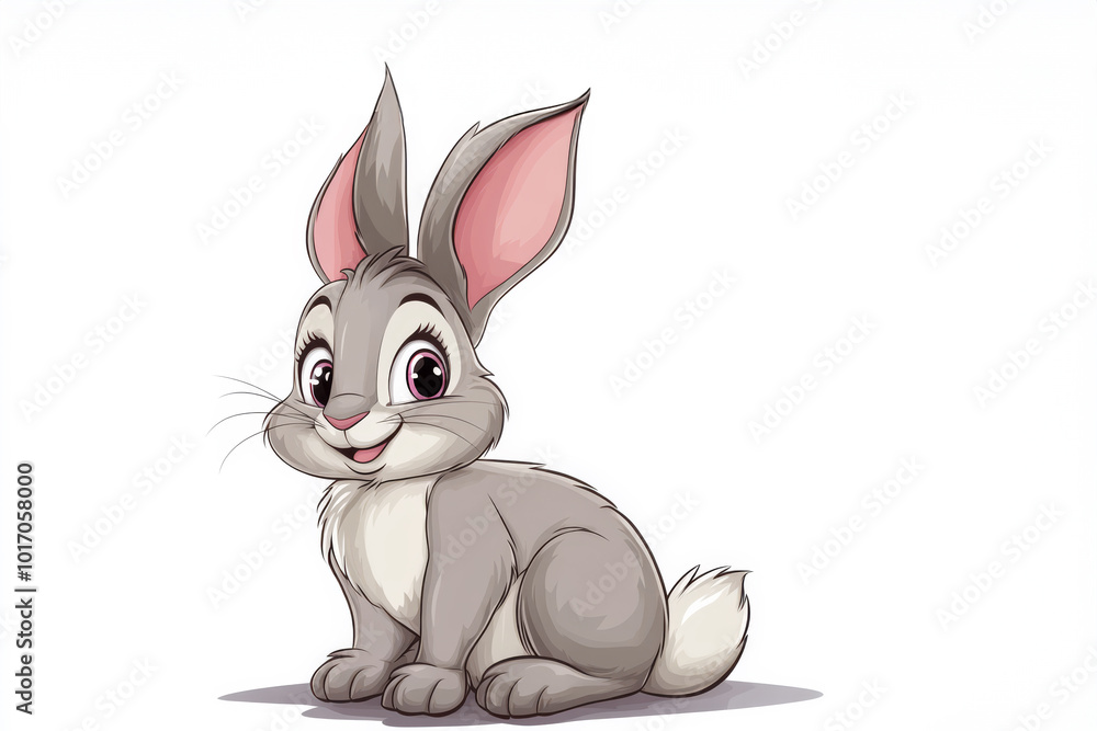 Obraz premium Happy Rabbit Cartoon Illustration