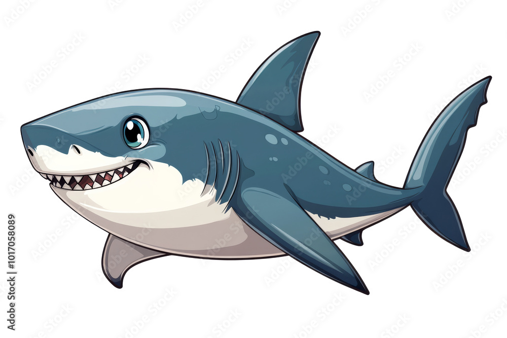 Adorable Shark Cartoon on Transparent Background Adorable Shark Cartoon on Transparent Background
