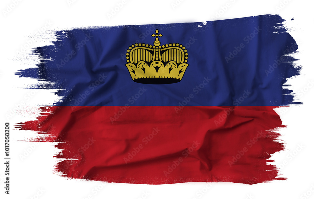 Flag of Liechtenstein with fabric texture