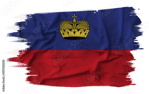 Obraz na płótnie Flag of Liechtenstein with fabric texture w salonie