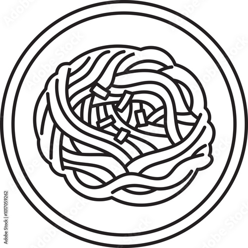 cold soba noodles japanese food clipart