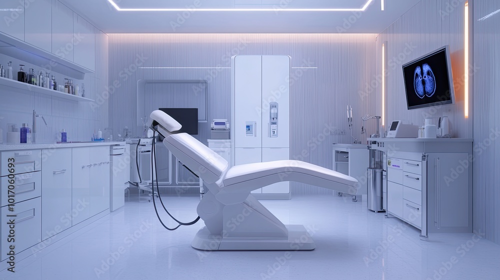 Focus on mustache hair removal with laser technology, highlighting the precision and comfort of the procedure with futuristic equipment in a clean, clinical setting. Focus on mustache hair removal with laser technology, highlighting the precision and comfort of the procedure with futuristic equipment in a clean, clinical setting.