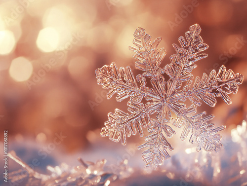 A delicate crystal snowflak...