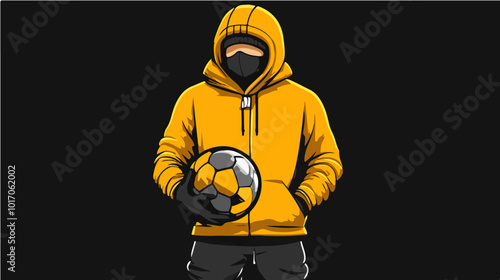 Vector illustration Football fan. Ultras. Revolution. Riot. Protest.