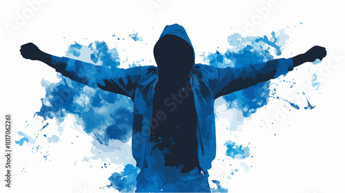 Vector illustration Football fan. Ultras. Revolution. Riot. Protest.