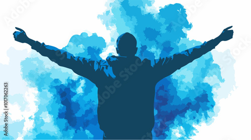 Vector illustration Football fan. Ultras. Revolution. Riot. Protest.