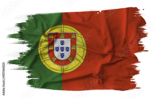 Flag of Portugal with fabric texture